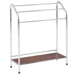 Beliani Suporte para Toalha Muriva de Aço Prateado 72x27x85