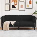 Sofá vidaXL 2 Lugares Veludo Preto - 223643292