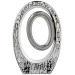 Figura Decorativa Alexandra House Living Prateado Cerâmica Abstrato 9 x 21 x 31 - D1621608