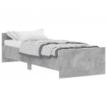 vidaXL Estrutura Cama Solteiro Derivados de Madeira Cinzento Cimento - 3552044778