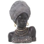 Alexandra House Living Busto Cinzento Plástico Africana 21 x 25 x 35 - D1622902