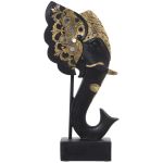 Alexandra House Living Busto Preto Dourado Plástico Elefante 13 x 20 x 36 - D1623133