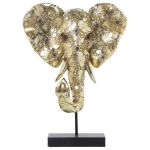 Alexandra House Living Busto Dourado Plástico Elefante 16 x 31 x 39 - D1623131