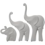Conjunto de Figuras Alexandra House Living Branco Cerâmica Elefante (3 Peças) - D1623305