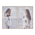 Home Esprit Pintura Mulher Mediterrâneo 80 x 3,5 x 120 cm (2 Unidades) - S3053820