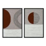 Home Esprit Pintura Bege Terracota Moderno Urbana 40 x 3 x 60 cm (2 Unidades) - S3057653