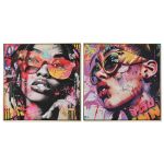 Home Esprit Pintura Moderno Urbana 80 x 3,5 x 80 cm (2 Unidades) - S3057591
