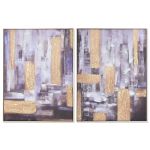 Home Esprit Pintura Abstrato Moderno 62 x 4,5 x 82 cm (2 Unidades) - S3053324