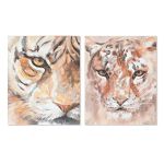 Home Esprit Pintura Colonial Tigre 80 x 3,7 x 100 cm (2 Unidades) - S3053460