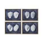 Home Esprit Pintura Concha 60 x 2,5 x 45 cm (4 Unidades) - S3054554