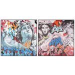 Home Esprit Pintura Moderno 150 x 3,5 x 150 cm (2 Unidades) - S3053810