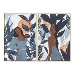 Home Esprit Pintura Tropical 63 x 4,5 x 93 cm (2 Unidades) - S3056026