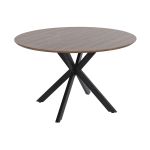 Home Esprit Mesa de Jantar Castanho Preto Ferro Madeira MDF 120 x 120 x 75 cm - S3053299