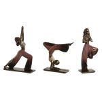 Home Esprit Figura Decorativa Cor de Rosa Dourado Yoga Scandi 19 x 6 x 26 cm (3 Unidades) - S3053676