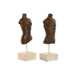 Home Esprit Figura Decorativa Branco Marrom claro Busto 9,5 x 8 x 31 cm (2 Unidades) - S3055156