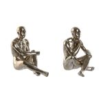 Home Esprit Figura Decorativa Dourado Prateado 19 x 13,5 x 22 cm (2 Unidades) - S3053139