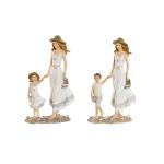 Home Esprit Figura Decorativa Branco Bege 14,5 x 8 x 24,5 cm (2 Unidades) - S3054688