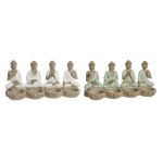Home Esprit Figura Decorativa Branco Verde Buda Oriental 24 x 9 x 11 cm (2 Unidades) - S3053687