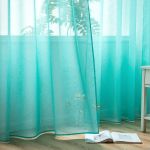 Bod Home Cortina Translúcida Liso Série 140x260cm 285g 100% Poliéster Verde Turquesa