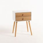 Mesa Olik 2 Gavetas Madeira Natural