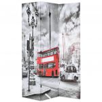 Biombo Dobrável Autocarro Londrino 120x170 cm Preto e Branco - 171362678