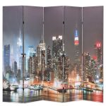Biombo Dobrável Nova Iorque de Noite 200x170 cm - 321779767