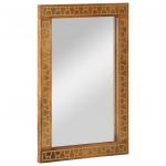 vidaXL Espelho de Casa de Banho 50x70x2,5 cm Mangueira Maciça e Vidro - 3171682028