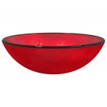 vidaXL Lavatório Vidro Temperado 42x14 cm Vermelho - 2777438923