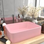vidaXL Lavatório Luxuoso 41x30x12 cm Cerâmica Rosa Mate - 60125480