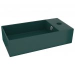 vidaXL Lavatório WC com Extravasamento Cerâmica Verde-escuro - 1985045273