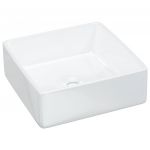 vidaXL Lavatório Quadrado 37x37x13 cm Cerâmica Branco - 1574899898