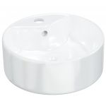 vidaXL Lavatório Redondo 40x14,5 cm Cerâmica Branco - 474287695