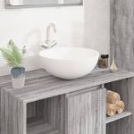 vidaXL Lavatório Redondo 36x15 cm Cerâmica Branco - 3016847766