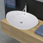 vidaXL Pia Cerâmica em Oval 59 X 38,5 cm - 1362595838