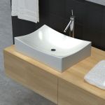 vidaXL Selha de Porcelana Cerâmica Cuvete Branca com Alto Brilho - 1718143914