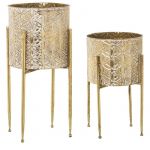 Alexandra House Living Conjunto de vasos Dourado Metal Com suporte (4 Peças) - D1621869