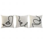 Home Esprit Almofada Natural 45 X 15 X 45 cm 3 Unidades