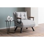 Poltrona Cama Versa Cinzento (Tecido Teddy) Design Moderno