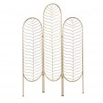 Beliani Biombo Dobrável Pescia de Ferro Dourado 120x1x160