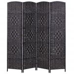 Beliani Biombo Dobrável Lappago de Corda de Papel Preto 163x2x178