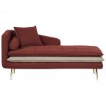 Sofá Beliani Chaise Longue Versão à Esquerda Gonesse de Poliéster Vermelho 164x77x72