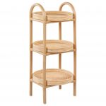 Beliani Mesa de Apoio Troolie de Rattan/vime Natural 32x78