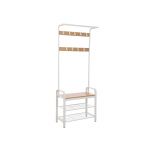 Vasagle Cabideiro 33,7 x 77 x 183 cm Moderno Carvalho e Creme - HSR40W
