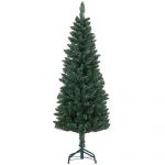 HomCom Árvore de Natal Estreita Tipo Lápis de 150 cm com Base Dobrável e 317 Ramos