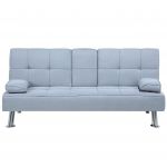 Sofá Cama Beliani de 3 Lugares em Cinzento Claro Mecanismo Click-clack com Pés Prateados Design Ultramoderno