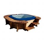 K2O Spa de Hidromassagem Insuflável com Estrutura de Madeira para 4-6 pessoas
