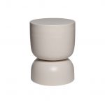 Sweeek Mesa de Apoio o Mesa de Cabeceira em Metal 32x42cm Creme