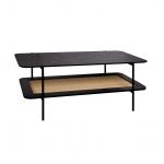 Sweeek Mesa de Centro com Efeito de Madeira e Cana 110cm Preto