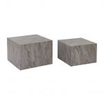 Sweeek Mesa de Centro Quadrada com Efeito Mármore Set de 2 Cinza