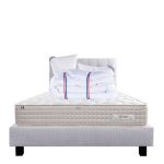 Luxury Literie Conjunto Colchão 140x190 cm + Sommier Cinzento ep20cm + 2 Almofadas + Edredom